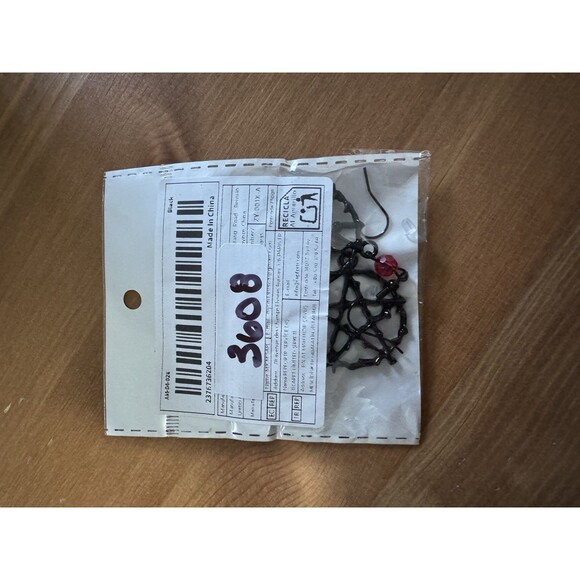 Bohemian Vine Wrapped Pentagram Pendant Earrings Wiccan Whimsygoth NIP - Picture 3 of 3